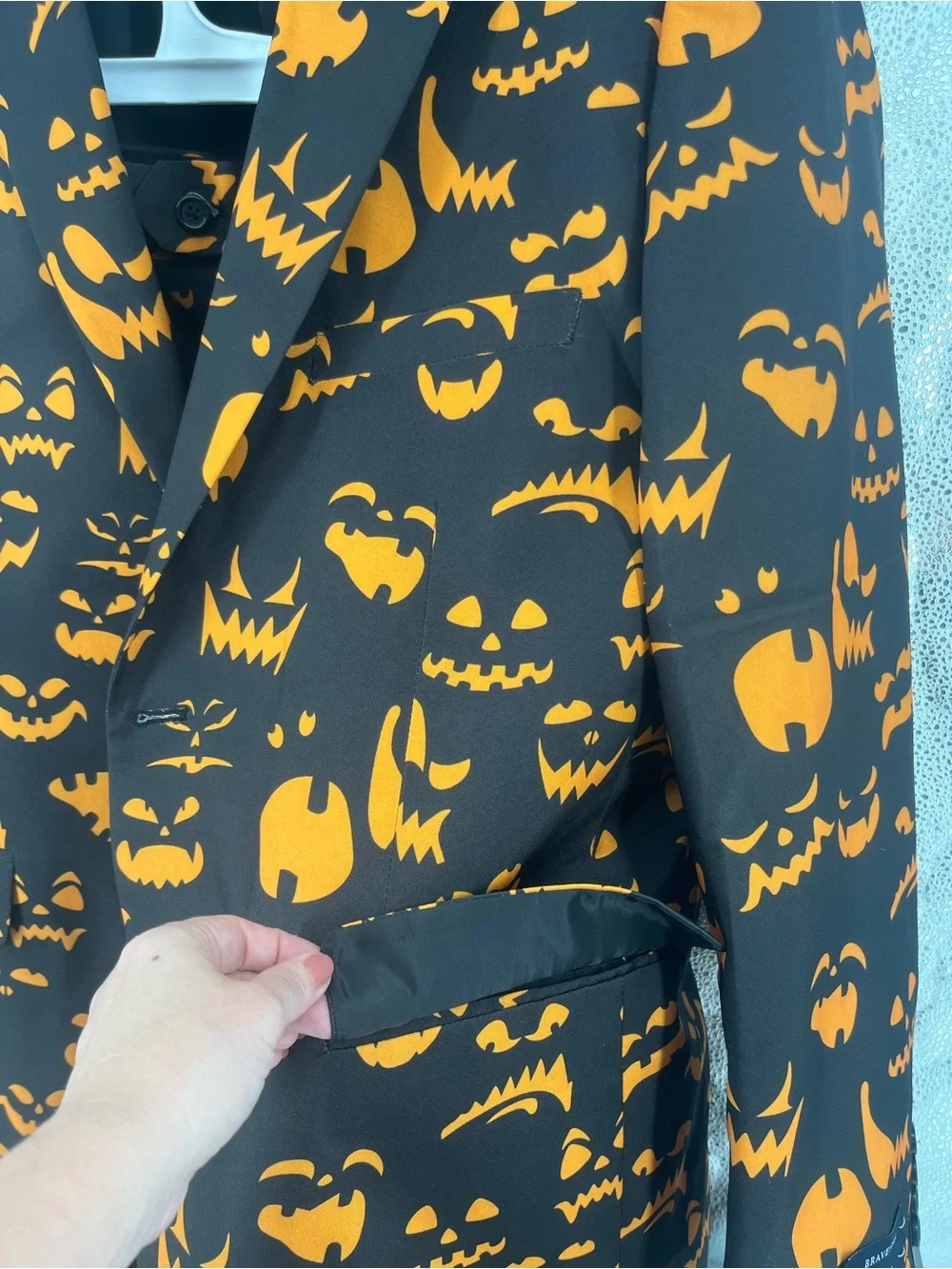 Braveman Mens Halloween Pumpkin Suit Jacket Pants 42R 36W Jack O Novelty Large